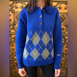 NWT Damson Madder Saskia Slouchy Wool Rugby Cardigan Jumper Sweater Size 10 UK14